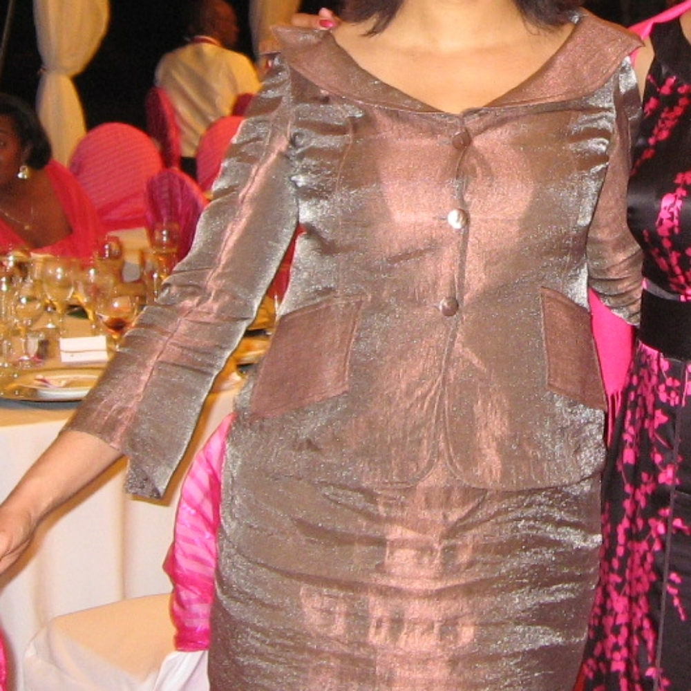 Dress from a 3 piece Jacqueline Conoir iridescent brown suit size 12